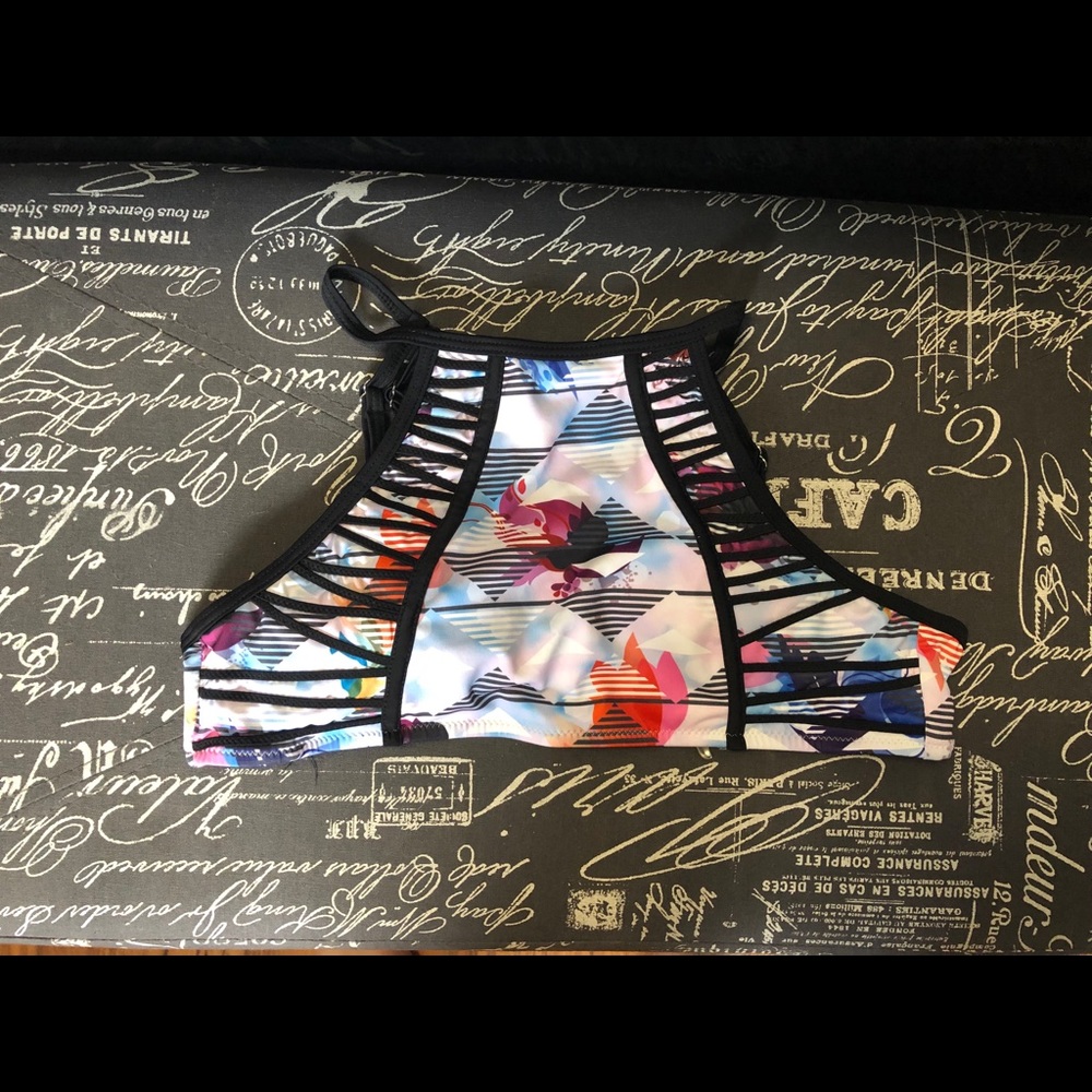 High neck bathing suit top